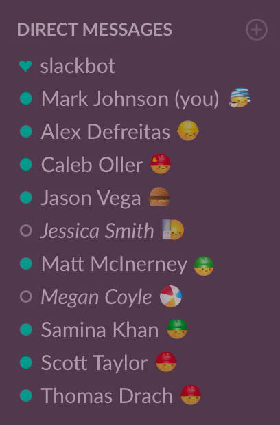 Slack status visual exploration